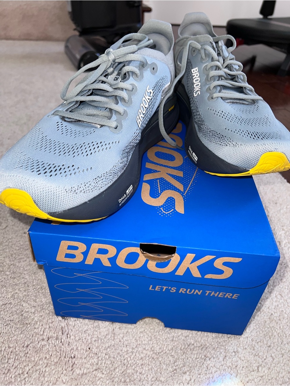 Brooks Gray and Yellow Men's Running Shoes